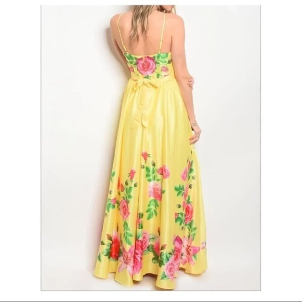 Spring Floral Maxi Dress, Party, Wedding - Picture 2 of 2